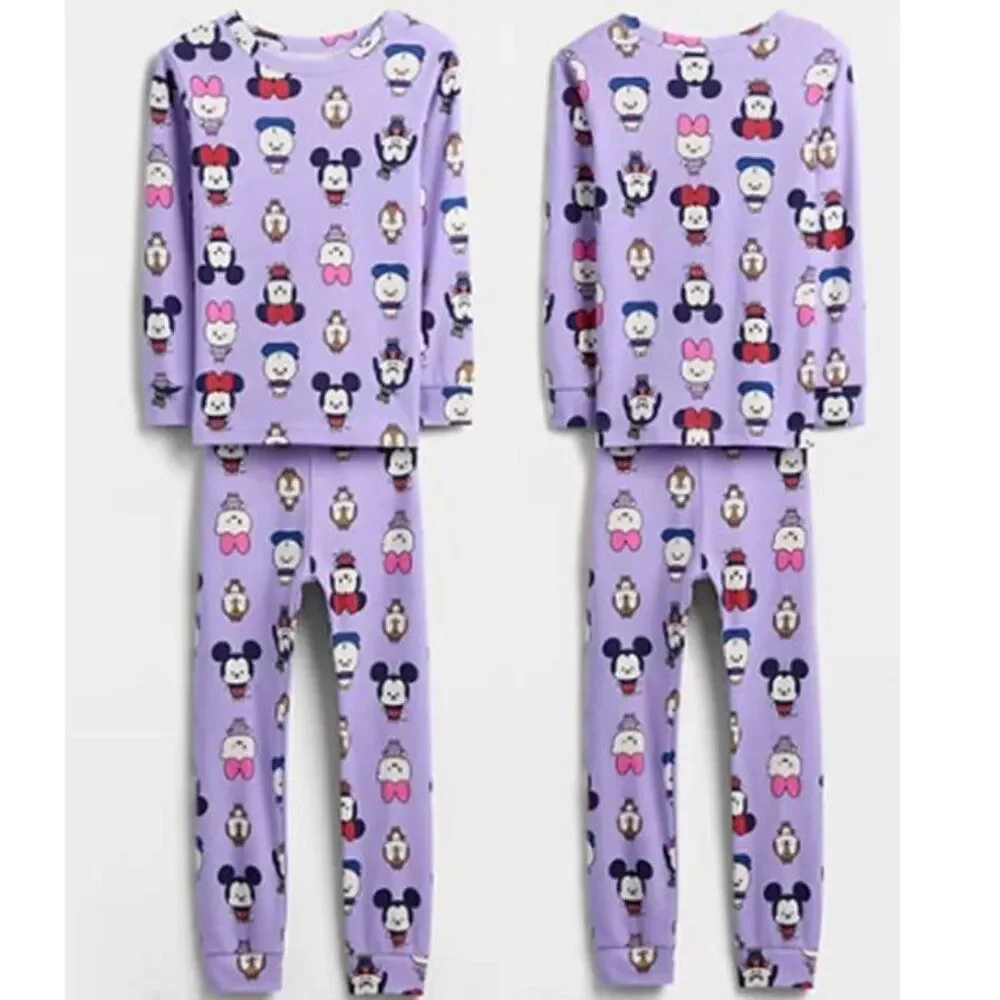 Gap Kids Pajama Sets Mickey Mouse & Minnie Mouse Allover Print Soft Cotton Knit